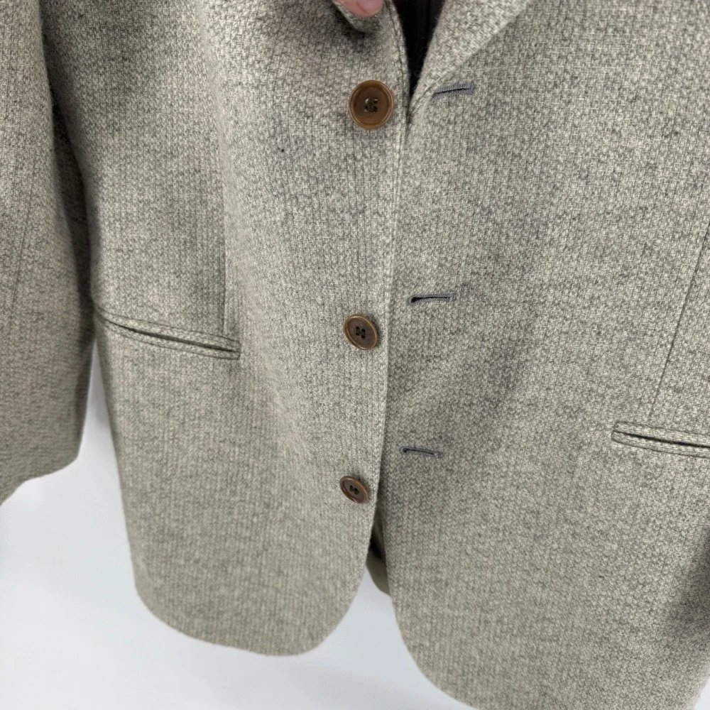 Vtg Pronto Uomo Mens Tweed Blazer Sport Coat Jacket Made in Italy Brown Tan sz42